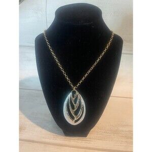 * Vintage 1974 Sarah Coventry  "Aura" Gold And Silver Tone  24" Pendant Necklace